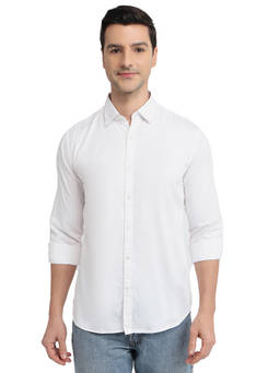 Raymond - Men Slim Solid White Shirt