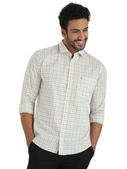 Raymond - Men Slim Fit Checkered White Shirt