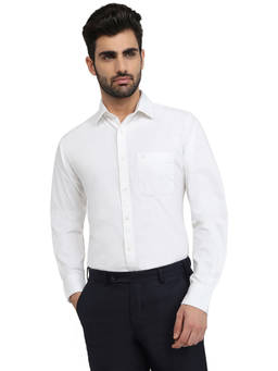 Raymond - Men White Slim Fit Solid Shirt