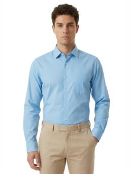Raymond - Men Medium Blue Slim Fit Printed Shirt