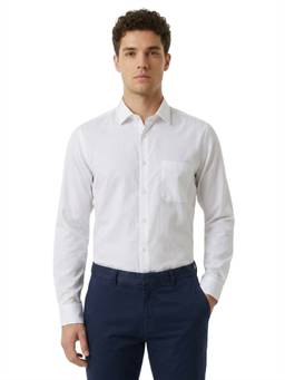 Raymond - Men White Slim Fit Textured Shirt
