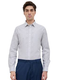 Raymond - Men Slim Fit Printed White Shirt
