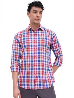 Raymond - Men Slim Fit Checkered Multi-Color Shirt