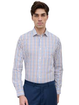 Raymond - Men Slim Checkered White Shirt