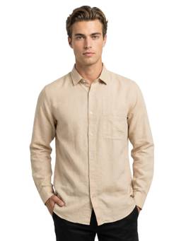 Raymond - Men Slim Fit Solid Medium Beige Shirt