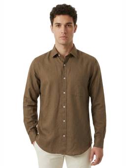 Raymond - Men Dark Brown Slim Fit Solid Shirt