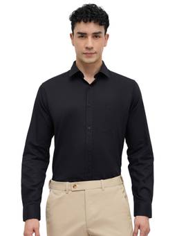 Raymond - Men Slim Fit Solid Black Shirt