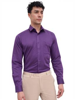 Raymond - Men Slim Fit Printed Dark Purple Shirt