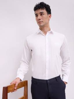 Raymond - Men Slim Fit Solid White Shirt