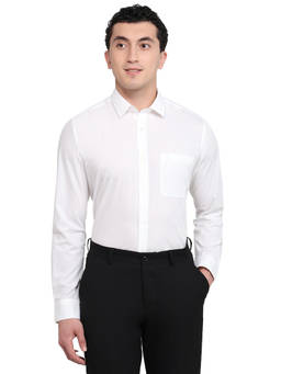 Raymond - Men Slim Fit Solid White Shirt