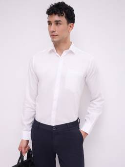 Raymond - Men Slim Fit Solid White Shirt