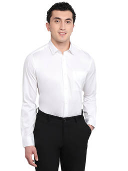 Raymond - Men Slim Fit Solid White Shirt