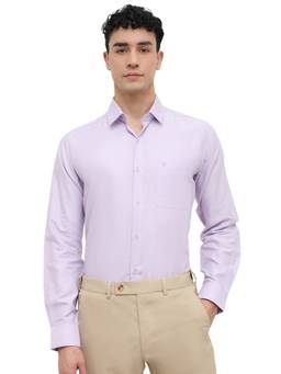 Raymond - Men Slim Fit Printed Light Purple Shirt