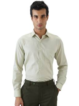 Raymond - Men Regular Fit Printed Light Green Shirt