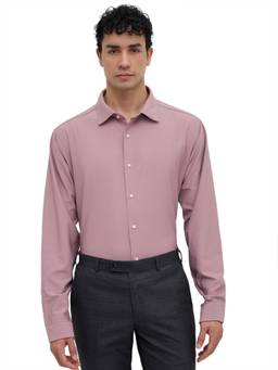 Raymond - Men Medium Mauve Slim Fit Knitted Shirt