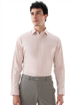 Raymond - Men Slim Fit Solid Medium Pink Shirt
