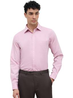 Raymond - Men Slim Textured Medium Pink Shirt