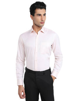 Raymond - Men Regular Fit Solid Light Pink Shirt