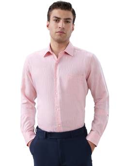 Raymond - Men Regular Fit Solid Light Pink Shirt