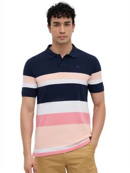 Parx - Men Regular Fit Colorblock Polo T-Shirt