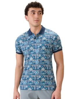 Parx - Men Regular Fit Dark Blue Pure Cotton Polo T-Shirt