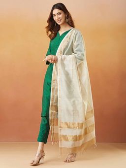 Fabindia - Natural Cotton Silk Blend Maheshwari Dupatta