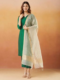 Fabindia - Natural Cotton Silk Blend Woven Dupatta