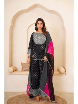 The Home Affair - Chandani Blush Black Pure Cotton Kurta Sets