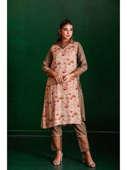 The Home Affair - Brown Peach 2-In-1 Styler Pure Cotton Kurta Sets