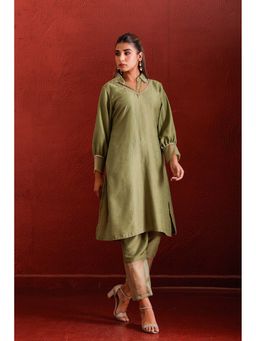 The Home Affair - Olive Green Pure Cotton Kurta Sets