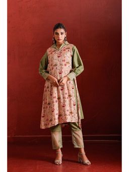 The Home Affair - Green Peach 4-In-1 Pure Cotton Kurta Sets