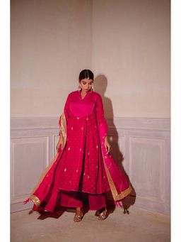 The Home Affair - Red Pink Ehsaas Chinon Kurta Set