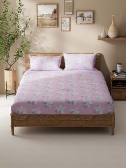 BIANCA - Polycotton Double Bedsheet With 2 Pillow Covers Pink