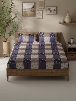BIANCA - Polycotton Double Bedsheet With 2 Pillow Covers Purple