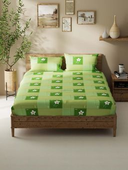 BIANCA - Polycotton Double Bedsheet With 2 Pillow Covers Green