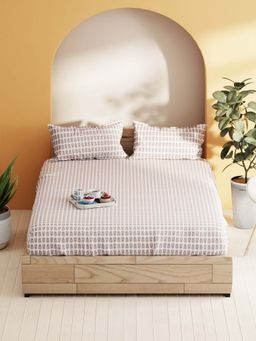 BIANCA - Cotton Double Bedsheet With 2 Pillow Covers Multi-Color