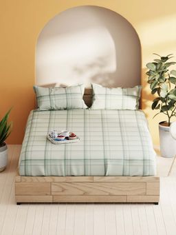 BIANCA - Cotton Double Bedsheet With 2 Pillow Covers Green