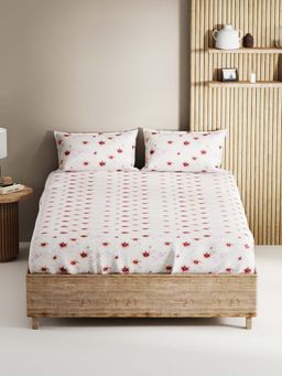 BIANCA - King Size Double Bedsheet With 2 Pillow Covers Peach
