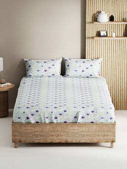 BIANCA - King Size Double Bedsheet With 2 Pillow Covers Lavender