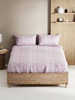BIANCA - King Size Double Bedsheet With 2 Pillow Covers Mauve