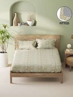 BIANCA - Cotton King Fitted Bedsheet With 2 Pillow Covers Taupe