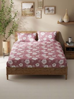 BIANCA - Polycotton Double Bedsheet With 2 Pillow Covers Mauve