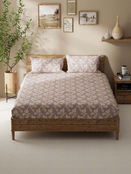 BIANCA - Polycotton Double Bedsheet With 2 Pillow Covers Mauve