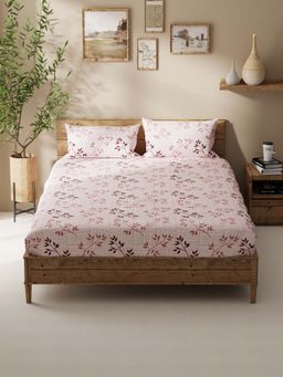 BIANCA - Polycotton Double Bedsheet With 2 Pillow Covers Mauve