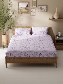 BIANCA - Polycotton Double Bedsheet With 2 Pillow Covers Lavender