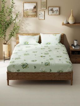 BIANCA - Polycotton Double Bedsheet With 2 Pillow Covers Green
