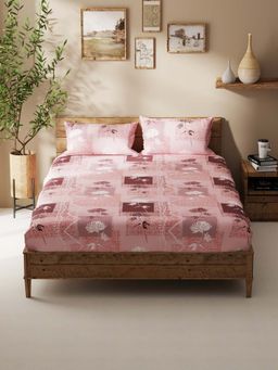 BIANCA - Polycotton Double Bedsheet With 2 Pillow Covers Pink