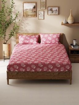 BIANCA - Polycotton Double Bedsheet With 2 Pillow Covers Mauve