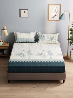 BIANCA - Polycotton Double Bedsheet With 2 Pillow Covers Blue