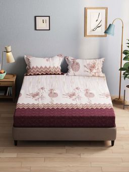 BIANCA - Polycotton Double Bedsheet With 2 Pillow Covers Wine